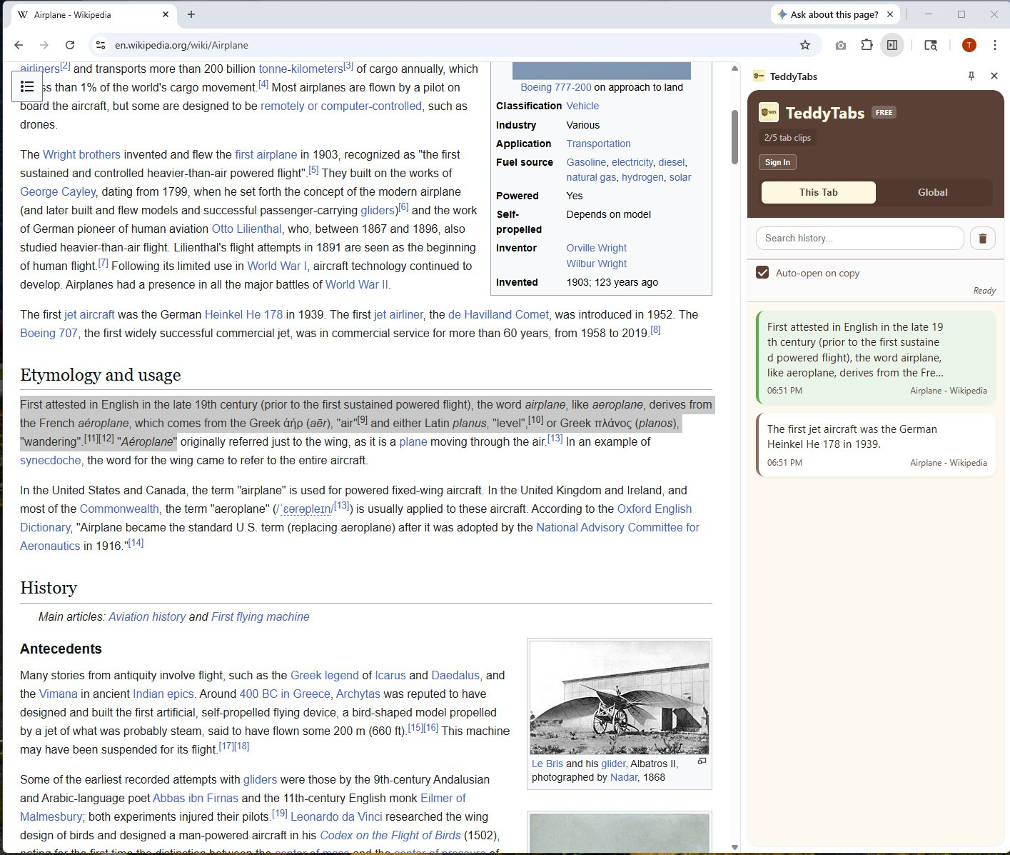 TeddyTabs Extension Interface Preview